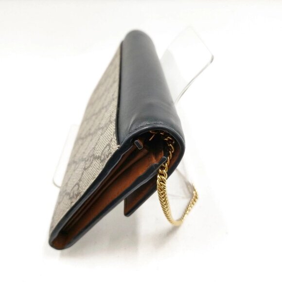 Authentic Gucci Padlock Chain Wallet Brown PVC mn494-112925 - Picture 3 of 10